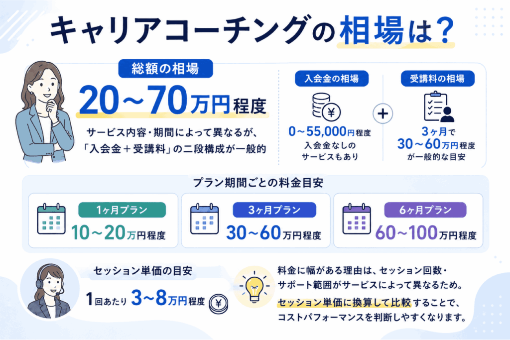 キャリアコーチングの相場は？