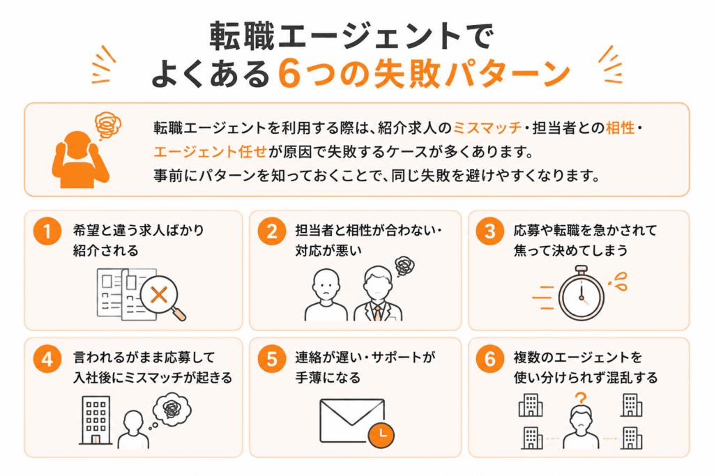 転職エージェントでよくある失敗6選
