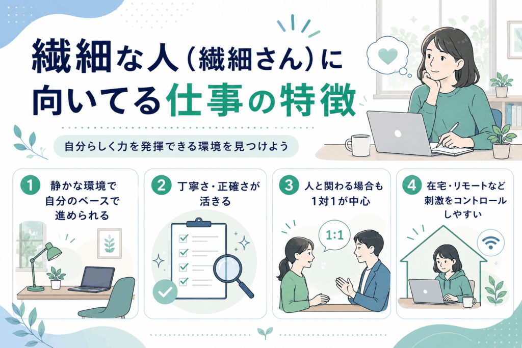 繊細な人（繊細さん）に向いてる仕事の特徴
