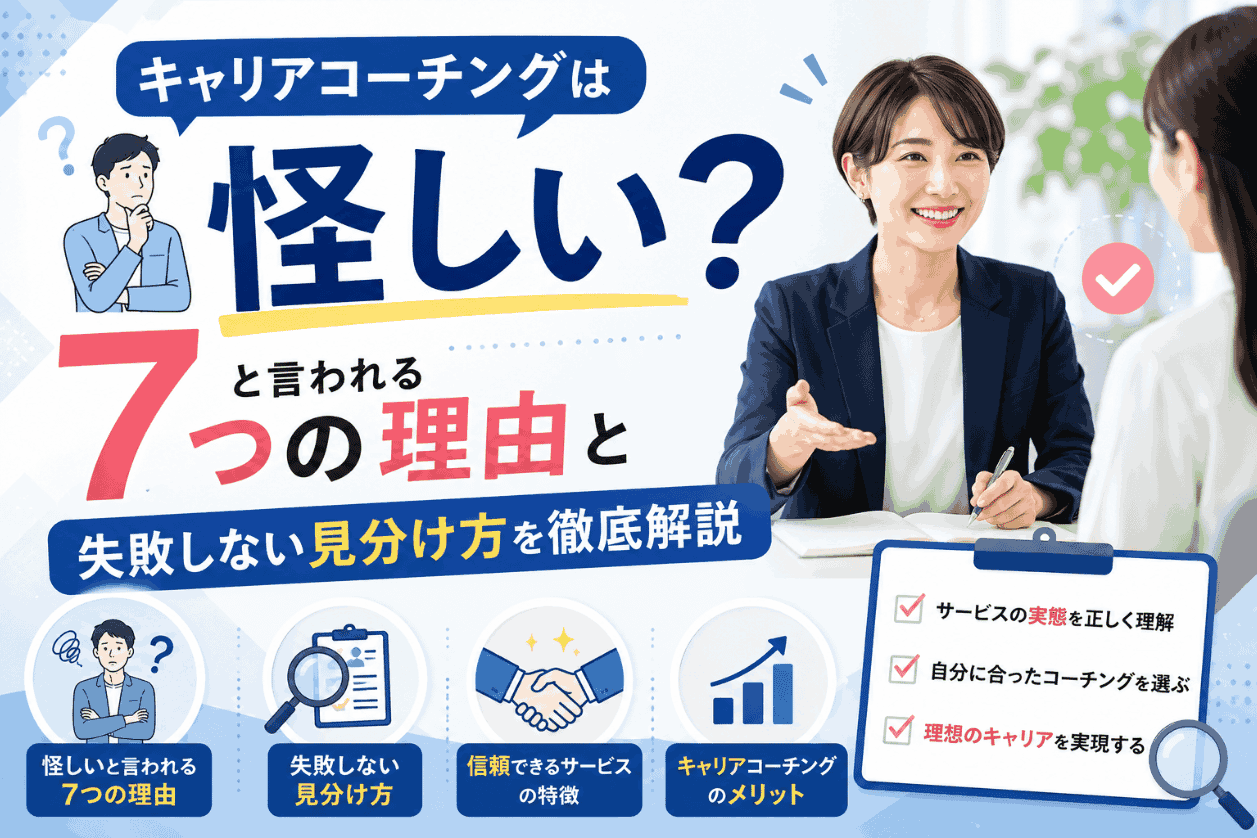 キャリアコーチングは怪しい？と言われる7つの理由と失敗しない見分け方を徹底解説